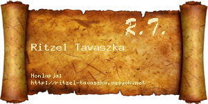 Ritzel Tavaszka névjegykártya
